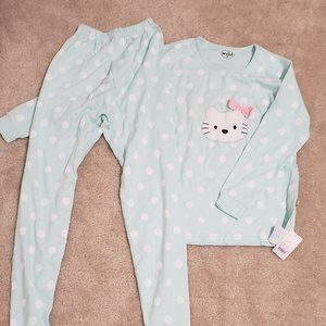 1 set Blue and White Polka Dot, Hello Kitty Pajama Set, Kids
